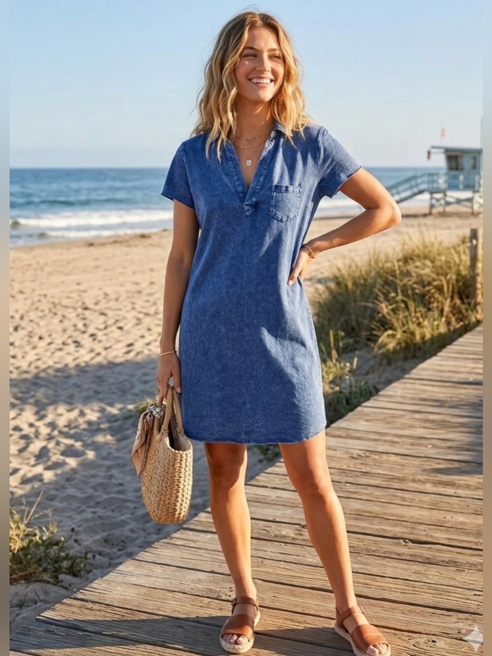 Frank & Eileen Dress XS Lauren Polo Tee Lab Heritage Jersey Short Sleeve Blue